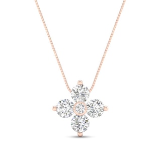 0.25 CT. T.W. Quad Diamond Flower Pendant in 10K Rose Gold