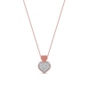 0.05 CT. T.W. Diamond Big and Little Heart Stacked Pendant in 10K Rose Gold