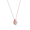 Thumbnail Image 1 of 0.05 CT. T.W. Diamond Big and Little Heart Stacked Pendant in 10K Rose Gold