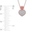 0.05 CT. T.W. Diamond Big and Little Heart Stacked Pendant in 10K Rose Gold