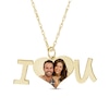 Thumbnail Image 0 of Engravable Photo Heart "I Love U" Pendant in 10K White, Yellow, or Rose Gold (1 Image and 1 Line)