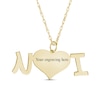 Thumbnail Image 2 of Engravable Photo Heart "I Love U" Pendant in 10K White, Yellow, or Rose Gold (1 Image and 1 Line)