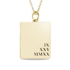 Thumbnail Image 0 of Engravable Roman Numeral Date Rectangular Pendant in 10K White, Yellow, or Rose Gold (1 Date and 1-3 Lines)