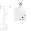 Thumbnail Image 3 of Engravable Roman Numeral Date Rectangular Pendant in 10K White, Yellow, or Rose Gold (1 Date and 1-3 Lines)