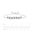 Thumbnail Image 2 of 0.085 CT. T.W. Black and White Diamond Alternating Hearts Bolo Bracelet in Sterling Silver - 9.5"