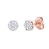 0.11 CT. T.W. Diamond Flower Stud Earrings in 10K Rose Gold