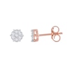 Thumbnail Image 2 of 0.11 CT. T.W. Diamond Flower Stud Earrings in 10K Rose Gold