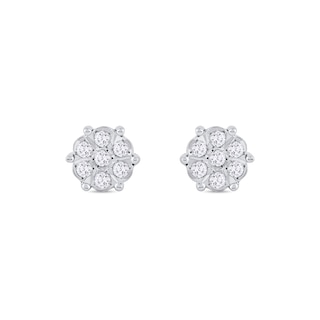 0.11 CT. T.W. Diamond Flower Stud Earrings in 10K Rose Gold