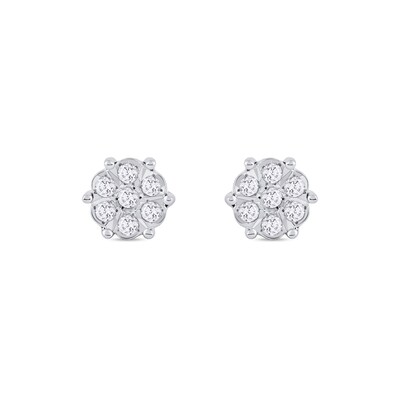 0.11 CT. T.W. Diamond Flower Stud Earrings in 10K Rose Gold