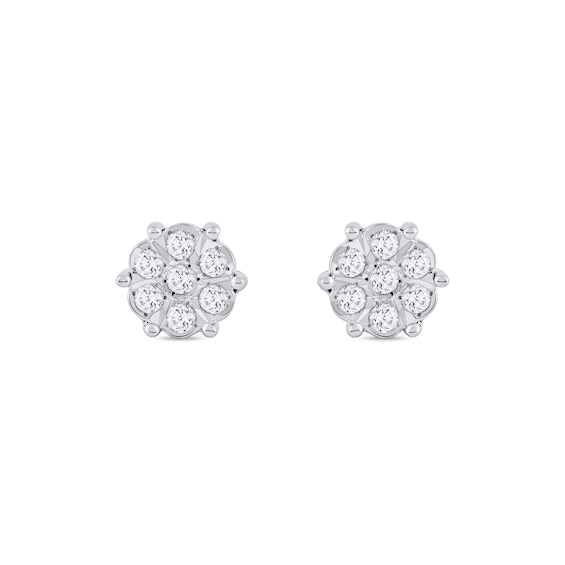 0.11 CT. T.W. Diamond Flower Stud Earrings in 10K Rose Gold