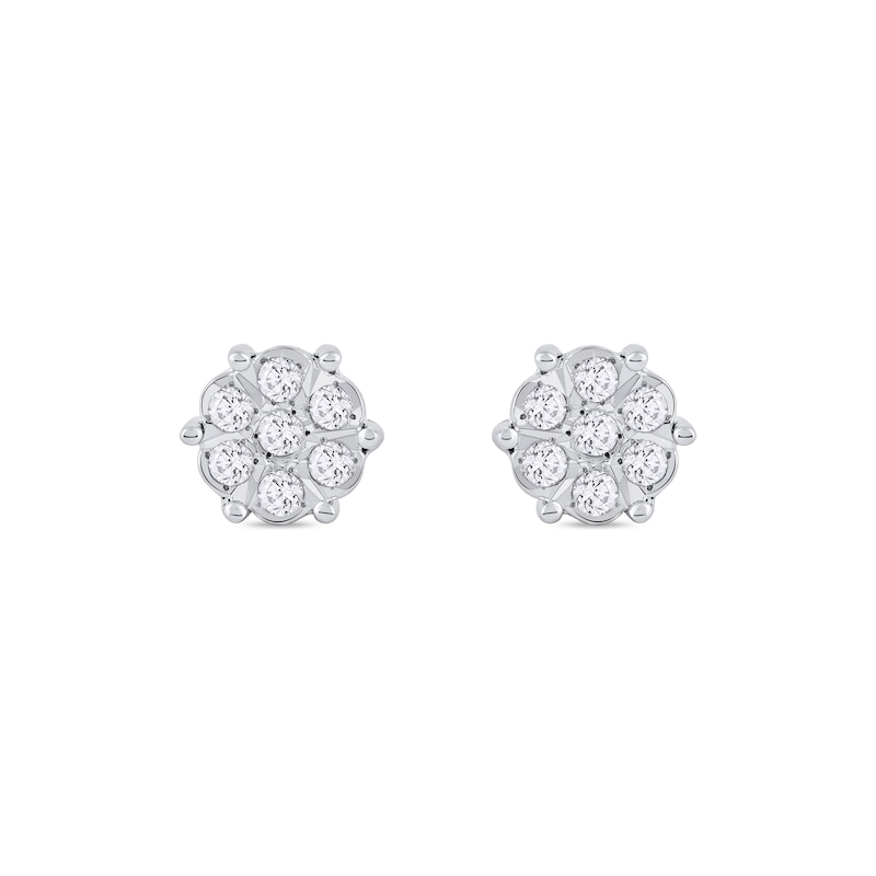 0.11 CT. T.W. Diamond Flower Stud Earrings in 10K Rose Gold