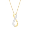 Thumbnail Image 0 of 0.118 CT. T.W. Diamond Double Row Infinity Pendant in 10K Gold