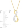 0.118 CT. T.W. Diamond Double Row Infinity Pendant in 10K Gold