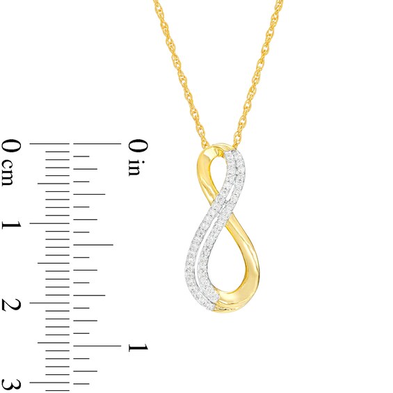 0.118 CT. T.W. Diamond Double Row Infinity Pendant in 10K Gold