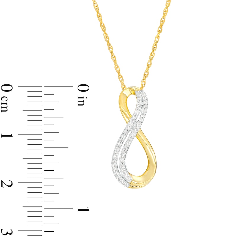 0.118 CT. T.W. Diamond Double Row Infinity Pendant in 10K Gold|Peoples Jewellers