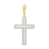 Men's 0.25 CT. T.W. Diamond Frame Cross Necklace Charm in 10K Gold