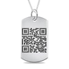 Photo and QR Code Reversible Dog Tag Pendant in Sterling Silver (1 Message and Image)