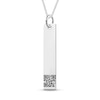 Thumbnail Image 3 of QR Code Engravable Vertical Bar Pendant in Sterling Silver (1 Mesage and Line)