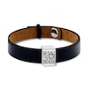 Thumbnail Image 2 of Men's QR Code Engravable Sliding Accent Black or Brown Leather Bracelet in Sterling Silver (1 Message and Line) - 8.5"