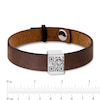 Thumbnail Image 3 of Men's QR Code Engravable Sliding Accent Black or Brown Leather Bracelet in Sterling Silver (1 Message and Line) - 8.5"