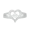 Thumbnail Image 2 of Diamond Accent Heart Open Split Shank Ring in Sterling Silver