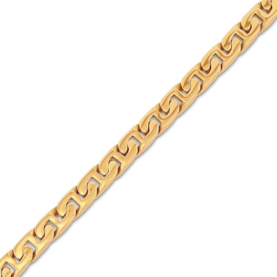 Men’s 6.5mm Flat Mariner Chain Bracelet in Solid Stainless Steel  with Yellow IP – 8.5"