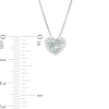 6.0mm Heart-Shaped Simulated Aquamarine and White Lab-Created Sapphire Frame Pendant in Sterling Silver