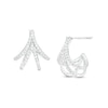 Thumbnail Image 0 of 0.25 CT. T.W. Diamond Double "V" J-Hoop Earrings in Sterling Silver