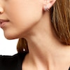 Thumbnail Image 1 of 0.25 CT. T.W. Diamond Double "V" J-Hoop Earrings in Sterling Silver