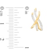 0.10 CT. T.W. Diamond Triple Swirl J-Hoop Earrings in Sterling Silver with 14K Gold Plate