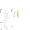 Thumbnail Image 2 of 0.50 CT. T.W. Baguette and Round Diamond Double Row Huggie Hoop Earrings in 10K Gold