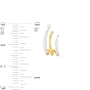 0.25 CT. T.W. Diamond Curved Triple-Row J-Hoop Earrings in Sterling Silver with 14K Gold Plate