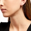 Thumbnail Image 1 of 0.20 CT. T.W. Diamond Double Flame J-Hoop Earrings in 10K Gold