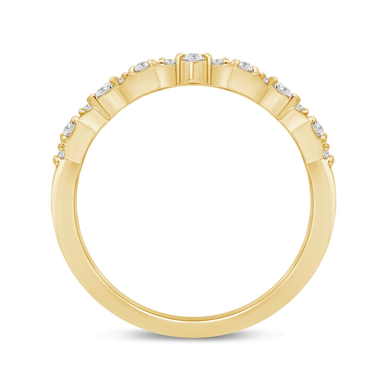 0.45 CT. T.W. Diamond Marquise and Round Frame Solitaire Enhancer in 14K Gold