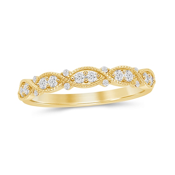 0.25 CT. T.W. Diamond Vintage-Style Anniversary Band in 10K Gold