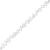 Thumbnail Image 0 of Multi-Shaped White Lab-Created Sapphire Alternating Line Bracelet in Sterling Silver - 7.25"