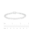 Thumbnail Image 3 of Multi-Shaped White Lab-Created Sapphire Alternating Line Bracelet in Sterling Silver - 7.25"