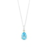 Thumbnail Image 0 of Pear-Shaped Swiss Blue Topaz Solitaire with Rope-Textured Bail Pendant in Sterling Silver and 10K Gold