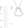 Diamond Accent Sideways Heart Outline Pendant in Sterling Silver