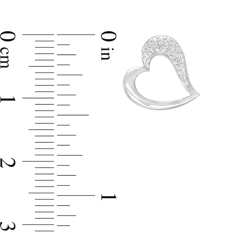 Diamond Accent Sideways Heart Outline Stud Earrings in Sterling Silver|Peoples Jewellers