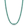 4.0mm Heart-Shaped Lab-Created Emerald Tennis Necklace in Sterling Silver