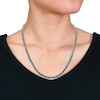 Thumbnail Image 1 of 4.0mm Heart-Shaped Lab-Created Emerald Tennis Necklace in Sterling Silver