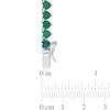 4.0mm Heart-Shaped Lab-Created Emerald Tennis Necklace in Sterling Silver