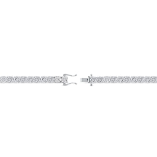 Men's 5.0mm White Lab-Created Sapphire Tennis Bracelet in Sterling Silver - 8.5"