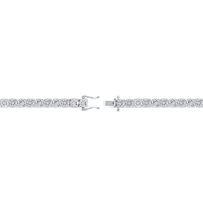 Men's 5.0mm White Lab-Created Sapphire Tennis Bracelet in Sterling Silver - 8.5"