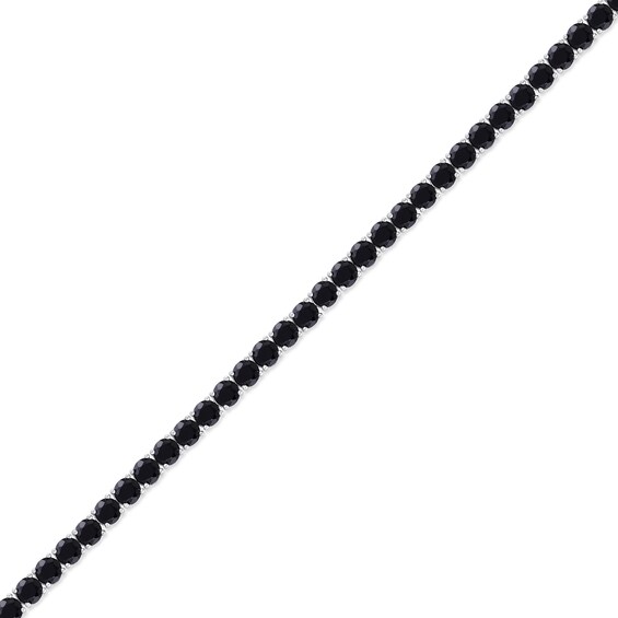 Men's 5.0mm Black Spinel Tennis Bracelet in Sterling Silver - 8.5"