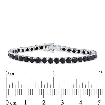 Men's 5.0mm Black Spinel Tennis Bracelet in Sterling Silver - 8.5"