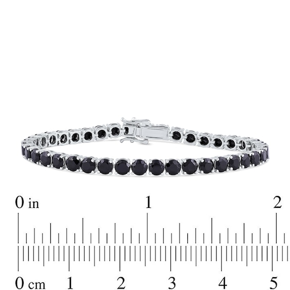 Men's 5.0mm Black Spinel Tennis Bracelet in Sterling Silver - 8.5"