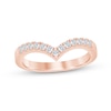 Thumbnail Image 0 of 0.25 CT. T.W. Diamond Chevron Anniversary Band in 10K Rose Gold