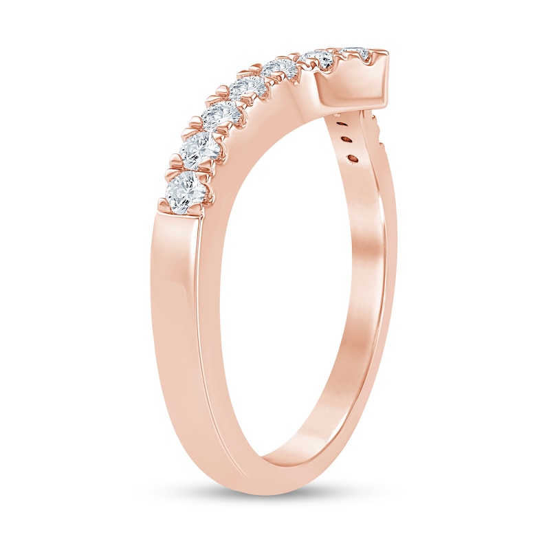 0.25 CT. T.W. Diamond Chevron Anniversary Band in 10K Rose Gold